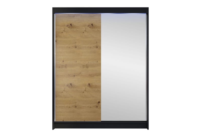 Pickering Garderobe Med Spejl 150x200 cm, Sort/Brun