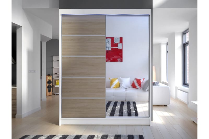 Pickering Garderobe Med Spejl 150x200 cm - Opbevaring - Tøjopbevaring - Garderobeskabe