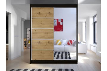 Pickering Garderobeskab 150 cm i Lyst Træ - Sort|Hvid|Brun - Opbevaring - Tøjopbevaring - Garderobeskabe