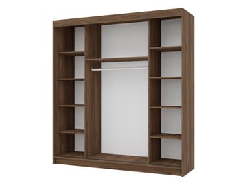 Piedras Garderobe med spejl 200x215 cm - Brun - Opbevaring - Tøjopbevaring - Garderobeskabe