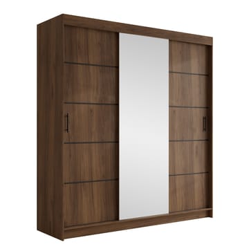 Piedras Garderobe med spejl 200x215 cm - Brun - Opbevaring - Tøjopbevaring - Garderobeskabe