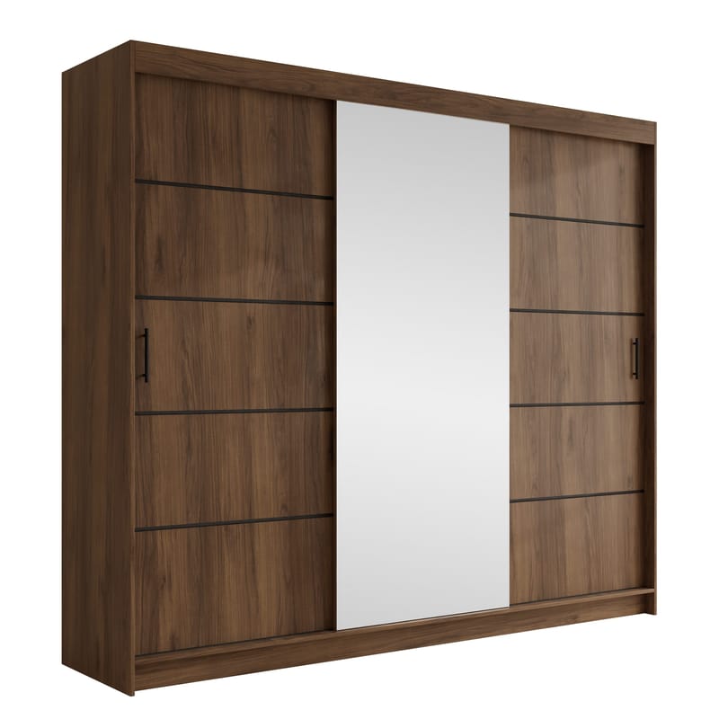Piedras Garderobe med spejl 250x215 cm, Brun