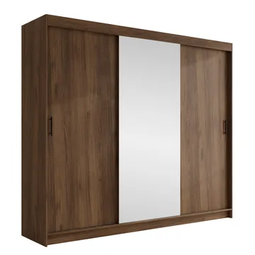Piedras Garderobe med spejl 250x215 cm - Brun - Opbevaring - Tøjopbevaring - Garderobeskabe