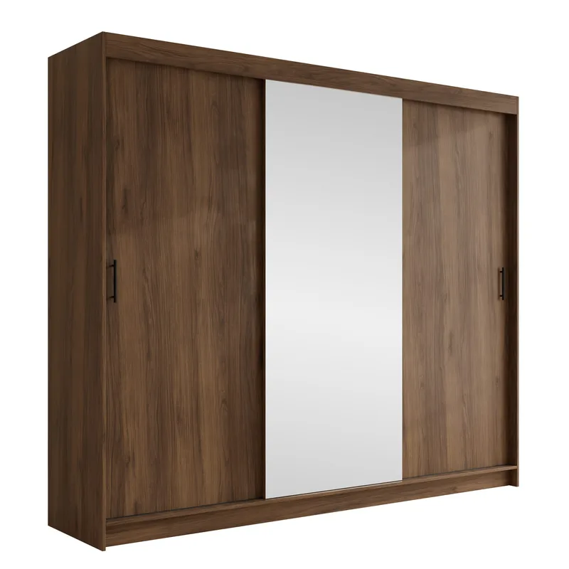 Piedras Garderobe med spejl 250x215 cm, Brun