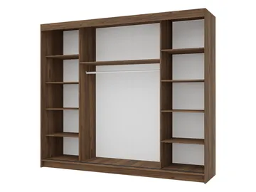 Piedras Garderobe med spejl 250x215 cm - Brun - Opbevaring - Tøjopbevaring - Garderobeskabe