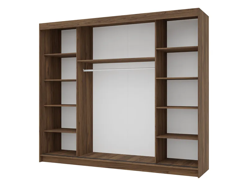 Piedras Garderobe med spejl 250x215 cm - Brun - Opbevaring - Tøjopbevaring - Garderobeskabe