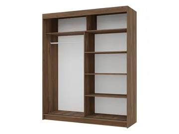Piedras garderobeskab med spejl 180x215 cm - Brun - Opbevaring - Tøjopbevaring - Garderobeskabe