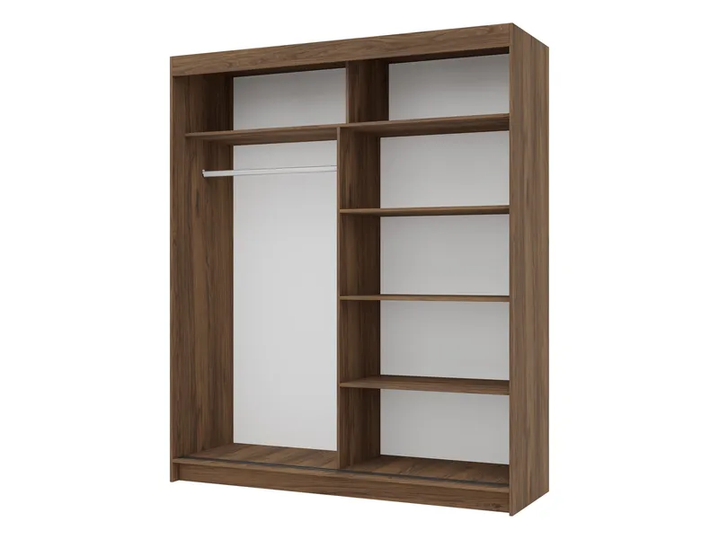 Piedras garderobeskab med spejl 180x215 cm - Brun - Opbevaring - Tøjopbevaring - Garderobeskabe