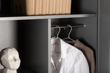 Piring Garderobe 85x45x183 cm - Lys grå - Opbevaring - Tøjopbevaring - Garderobeskabe - Garderobeskab & klædeskab