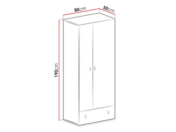 Planeta Garderobeskab 80 cm - Opbevaring - Tøjopbevaring - Garderobeskabe