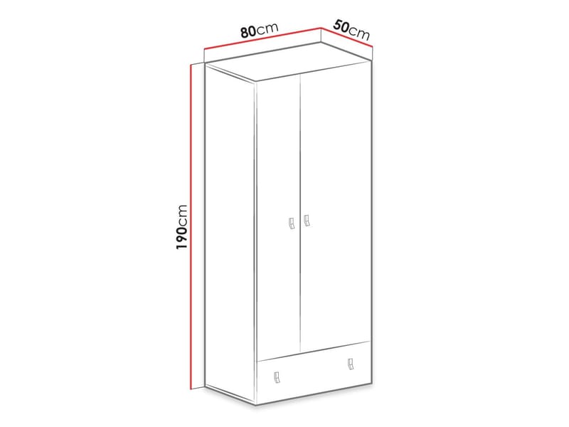 Planeta Garderobeskab 80 cm - Opbevaring - Tøjopbevaring - Garderobeskabe