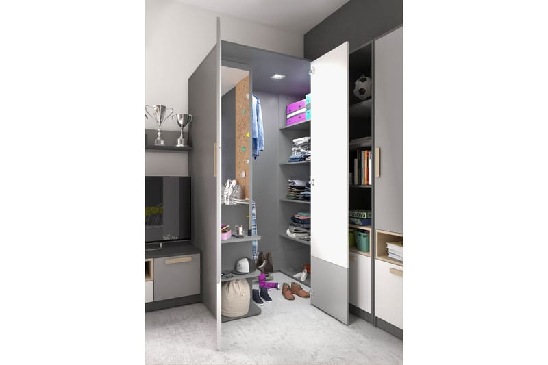 Pok garderobe 130x93x193 cm - Opbevaring - Tøjopbevaring - Garderobeskabe