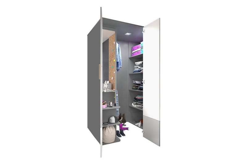 Pok garderobe 130x93x193 cm - Opbevaring - Tøjopbevaring - Garderobeskabe
