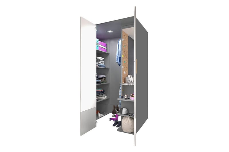 Pok garderobe 130x93x193 cm - Opbevaring - Tøjopbevaring - Garderobeskabe