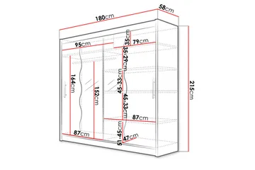Prag Garderob 180x57x215 cm Scandinavian Choice Wood - Opbevaring - Tøjopbevaring - Garderobeskabe