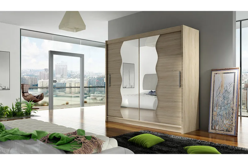 Prag Garderob 180x57x215 cm Scandinavian Choice Wood - Opbevaring - Tøjopbevaring - Garderobeskabe