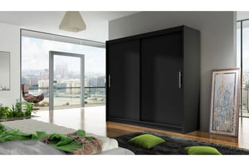 Prag Garderobe Skydedøre - Sort - Opbevaring - Tøjopbevaring - Garderobeskabe