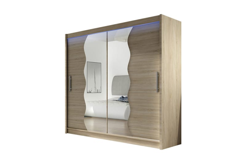 Prags Garderobe 180x57x215 cm - Beige | Hvid - Opbevaring - Tøjopbevaring - Garderobeskabe