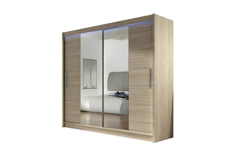 Prags Garderobe 180x57x215 cm - Beige | Hvid - Opbevaring - Tøjopbevaring - Garderobeskabe