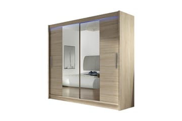 Prags Garderobe 180x57x215 cm - Beige | Hvid - Opbevaring - Tøjopbevaring - Garderobeskabe