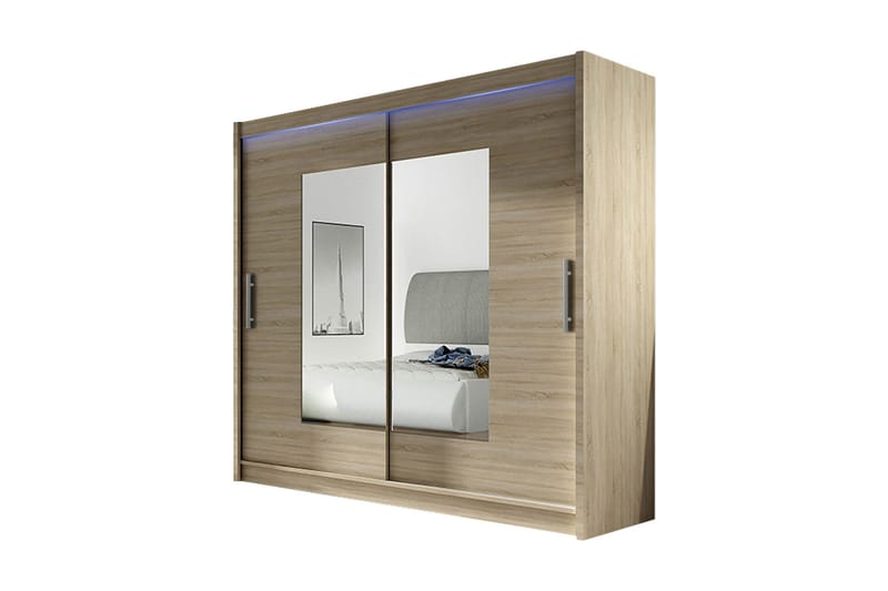 Prags Garderobe 180x57x215 cm - Beige - Garderobeskabe