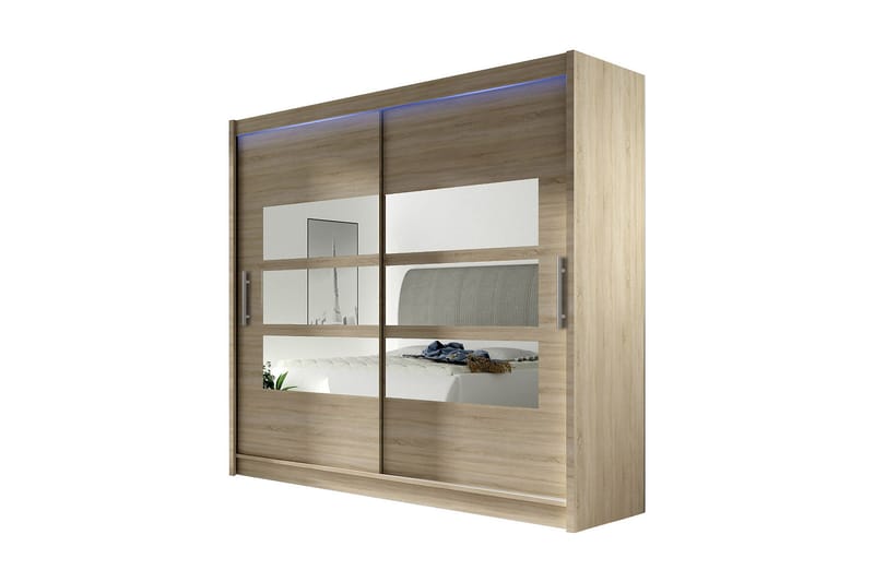 Prags Garderobe 180x57x215 cm - Beige - Opbevaring - Tøjopbevaring - Garderobeskabe