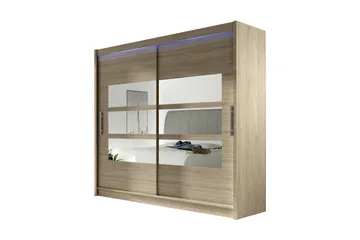 Prags Garderobe 180x57x215 cm - Beige - Opbevaring - Tøjopbevaring - Garderobeskabe
