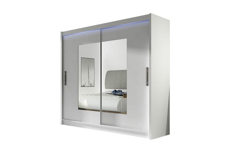Prags Garderobe 180x57x215 cm - Hvid - Opbevaring - Tøjopbevaring - Garderobeskabe