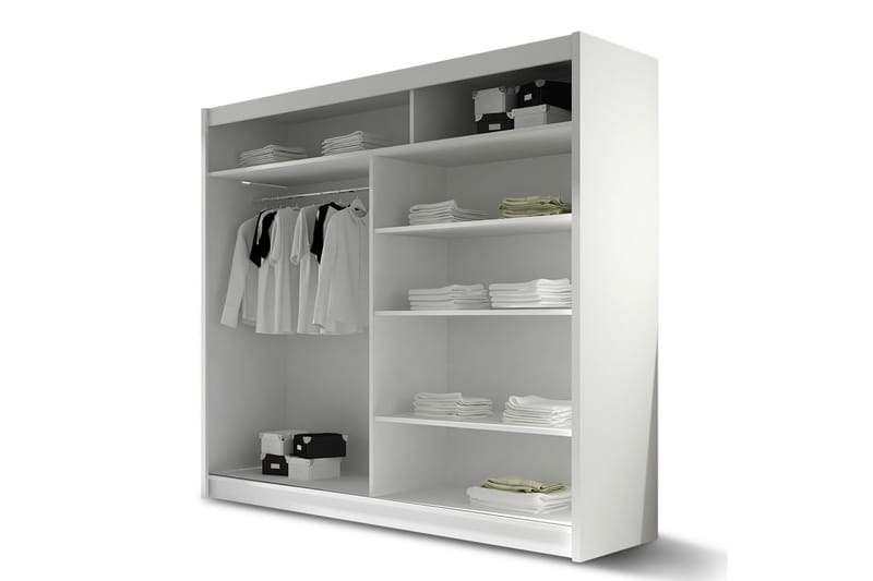 Prags Garderobe 180x57x215 cm - Hvid - Garderobeskabe