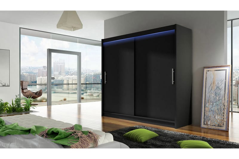 Prags Garderobe 180x57x215 cm - Hvid - Opbevaring - Tøjopbevaring - Garderobeskabe