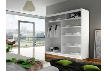 Prags Garderobe 180x57x215 cm - Hvid - Opbevaring - Tøjopbevaring - Garderobeskabe