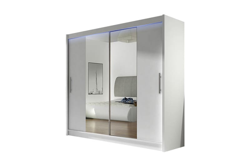 Prags Garderobe 180x57x215 cm - Hvid - Opbevaring - Tøjopbevaring - Garderobeskabe