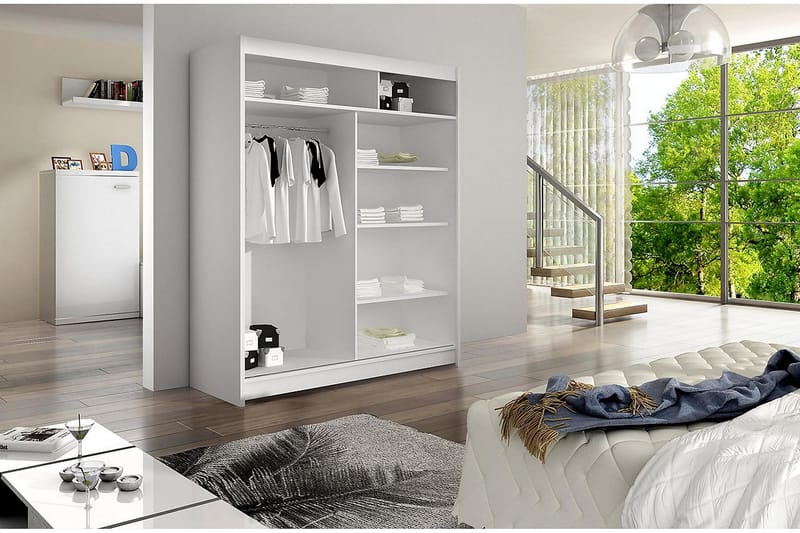 Presto Garderobe 150 cm i Malet Træ - Sort - Opbevaring - Tøjopbevaring - Garderobeskabe