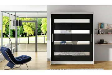 Presto Garderobe 58x150 cm - Hvid/Sort - Opbevaring - Tøjopbevaring - Garderobeskabe