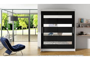 Presto Garderobe 58x150 cm i Træ - Hvid|Sort - Opbevaring - Tøjopbevaring - Garderobeskabe