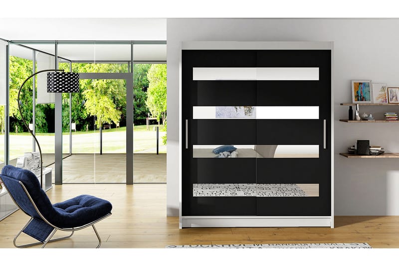 Presto Garderobe 58x150 cm i Træ - Hvid|Sort - Opbevaring - Tøjopbevaring - Garderobeskabe