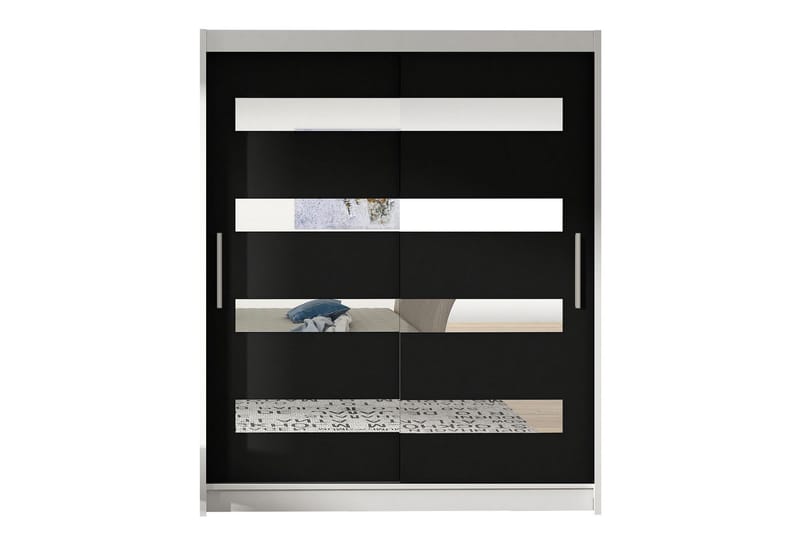 Presto Garderobe 58x150 cm i Træ - Hvid|Sort - Opbevaring - Tøjopbevaring - Garderobeskabe