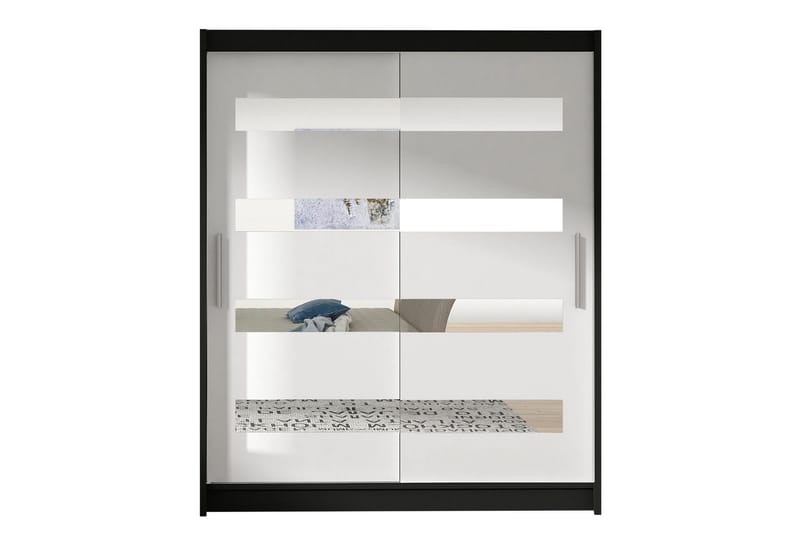 Presto Garderobe 58x150 cm i Træ med Metalramme, Sort|Hvid