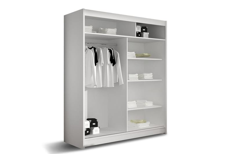 Presto Garderobe 58x150 cm LED-belysning - Sort/Hvid - Opbevaring - Tøjopbevaring - Garderobeskabe