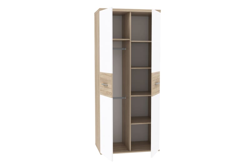 Priesmeyer garderobe 80x189 cm - Brun / hvid - Opbevaring - Tøjopbevaring - Garderobeskabe