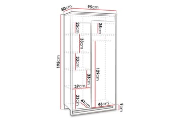 Quant Garderobe 50x95 cm - Eg/Sort - Opbevaring - Tøjopbevaring - Garderobeskabe
