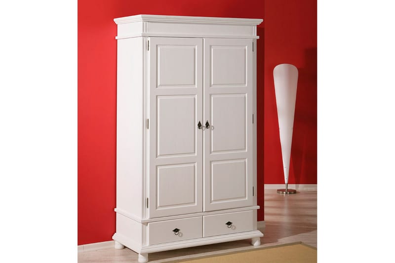 Regina Garderobe 116 cm - Hvid - Opbevaring - Tøjopbevaring - Garderobeskabe