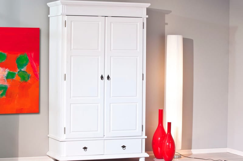 Regina Garderobe 116 cm - Hvid - Opbevaring - Tøjopbevaring - Garderobeskabe