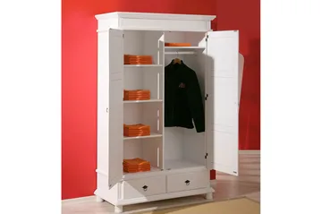 Regina Garderobe 116 cm - Hvid - Opbevaring - Tøjopbevaring - Garderobeskabe