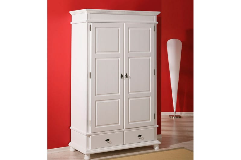 Regina Garderobe 116 cm - Hvid - Opbevaring - Tøjopbevaring - Garderobeskabe