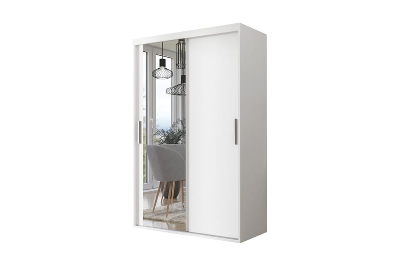 Rejasia Garderobe med Spejl 120 cm - Hvid - Opbevaring - Tøjopbevaring - Garderobeskabe