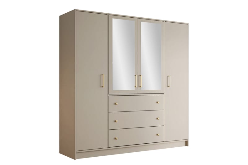 Retro Garderobe M. Spejl 196x200 cm - Opbevaring - Tøjopbevaring - Garderobeskabe