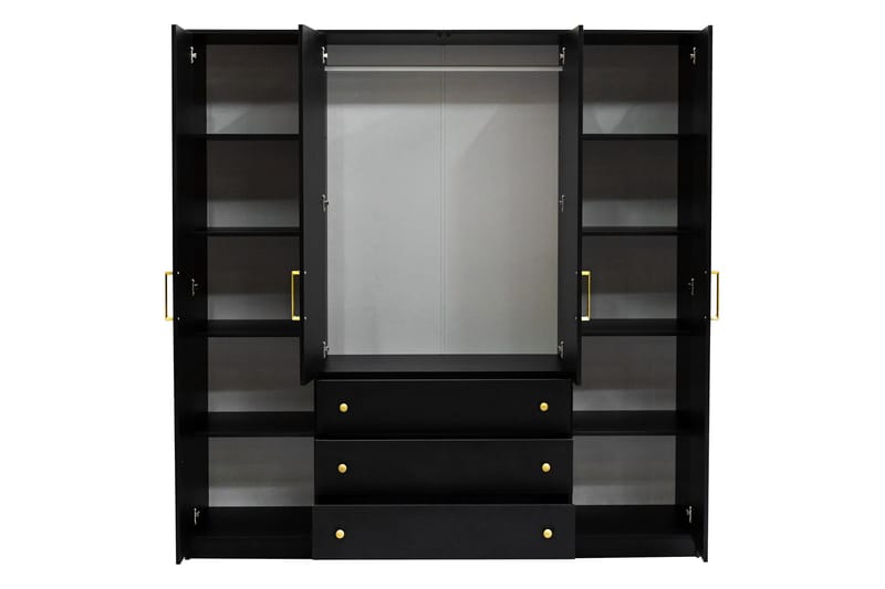 Retro Garderobe M. Spejl 196x200 cm - Opbevaring - Tøjopbevaring - Garderobeskabe