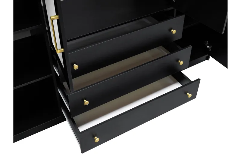 Retro Garderobe M. Spejl 196x200 cm - Opbevaring - Tøjopbevaring - Garderobeskabe