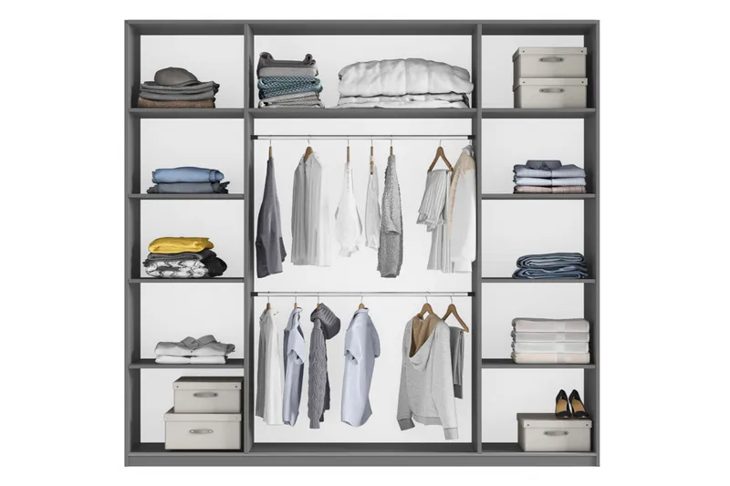 Rhodes garderobe 225x65x244 cm - Opbevaring - Tøjopbevaring - Garderobeskabe